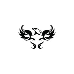 black fire for eagle tatto logo vector