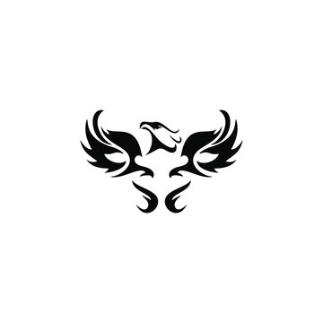 black fire for eagle tatto logo vector