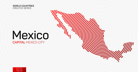 Abstract map of Macedonia with red circle lines