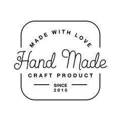 Label or logo with lettering hand made. Vector flat illustrations. Modern and stylish badge.