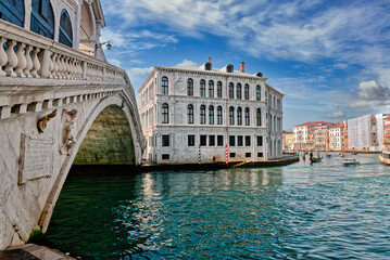 Canal with gondolas in Venice, Italy. - obrazy, fototapety, plakaty