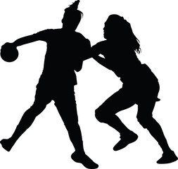 Fototapeta na wymiar handball woman player