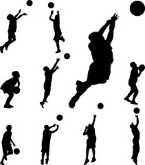 basketball player silhouette vector