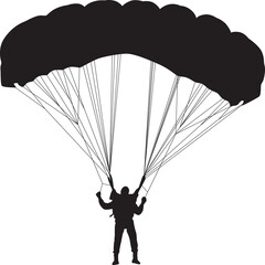 parachutist silhouette vector