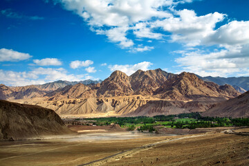 Beautiful himalayan view of ladakh region (Manali - kargil Road), Ladakh, Kashmir, India.