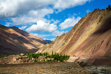 Beautiful himalayan view of ladakh region (Manali - Leh Road), Ladakh, Kashmir, India.