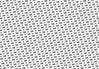 White circles. abstract rounds pattern for web template background, brochure cover or app. Material style. Geometric circles 3D render illustration.