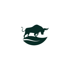 logo for bull and leaf vector