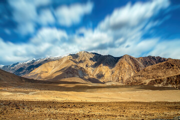 Fototapeta na wymiar Beautiful mountains view on the way to Pangong lake, Ladakh, kashmir, India