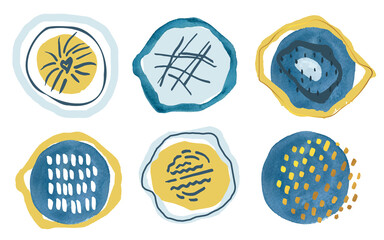 Set of hand drawn creative elements.Abstract shapes and Doodle objects.Modern trendy vector illustration.