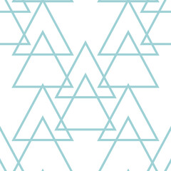 Blue geometric design on white seamless background