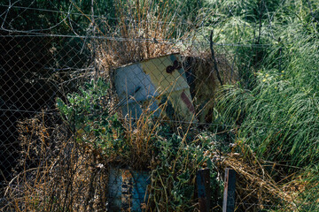 View of the Greek-Turkish buffer zone controlled by the United Nations Peacekeeping Force in the...
