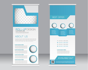 Roll up banner stand template. Abstract background for design,  business, education, advertisement.