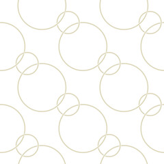 Geometric seamless background. Olive green round pattern on white background