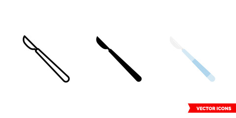Obraz premium Scalpel icon of 3 types. Isolated vector sign symbol.