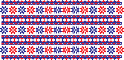 Traditional Romanian folk art knitted embroidery pattern
