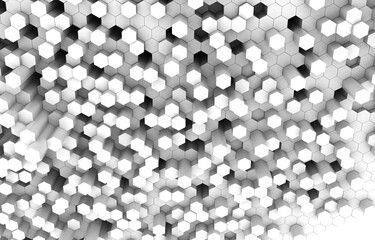 Duo tone hexagon 3D background texture. 3d rendering illustration. Futuristic abstract background.