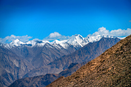 Landscape at the Khardungla pass, The highest road in the world, Leh Ladakh, India