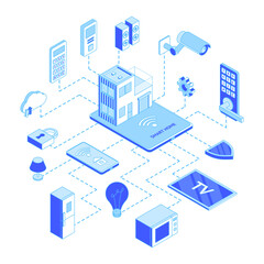 Smart Home Concept 3d Isometric View. Vector
