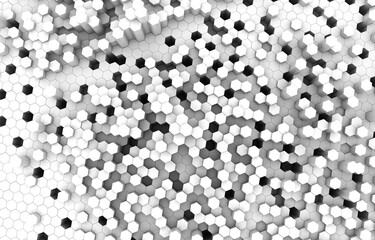 Duo tone hexagon 3D background texture. 3d rendering illustration. Futuristic abstract background.