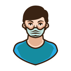 A MAN WEARING A MASK 