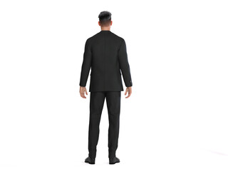 3D render : a man pose in casual business suit with white background,isolated
