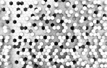 Duo tone hexagon 3D background texture. 3d rendering illustration. Futuristic abstract background.