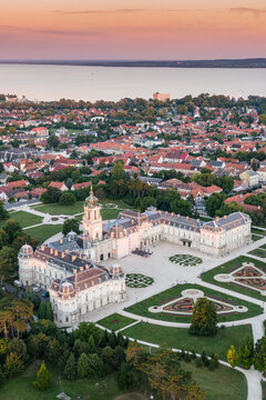 Aerial phooto of Festetics Castle in Keszthely