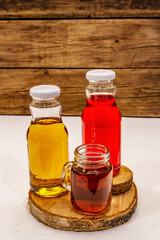Kombucha in glass bottles