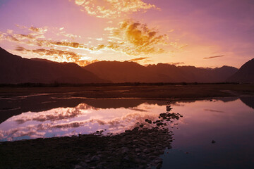 Beautiful landscape of nubra valley in Leh, Ladakh. India.