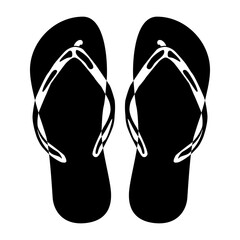 Beach slippers, icon. Vector illustration on a white background.