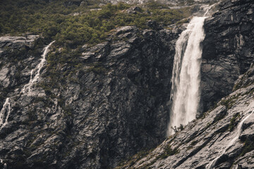Raw Norwegian Wilderness with the Waterfall