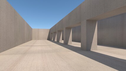 3d simple concrete square rendering image 6