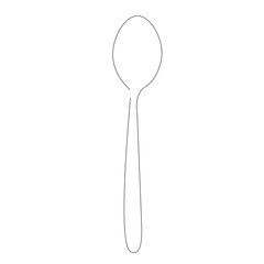 Spoon silhouette oon white background. Vector illustration