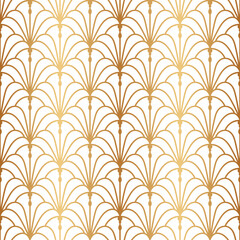 Fan seamless pattern. Chinese, Japanese style. Traditional golden texture. Japan gold oriental. Ornate background. Asian motif. China theme. Geometric ethnic design for prints, wallpapers. Vector 