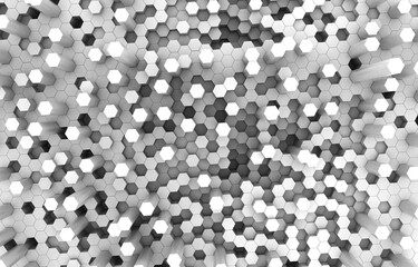 Duo tone hexagon 3D background texture. 3d rendering illustration. Futuristic abstract background.
