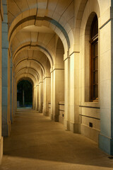 Classical corridor of historical building. Classical architecture background