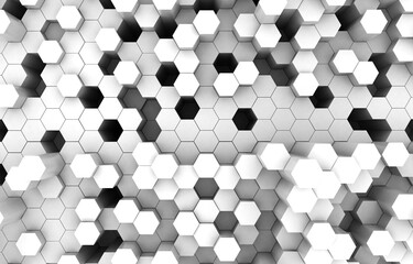 Duo tone hexagon 3D background texture. 3d rendering illustration. Futuristic abstract background.