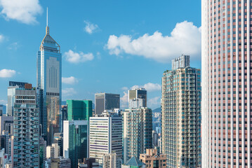 Fototapeta na wymiar Skyline of downtown district of Hong Kong city