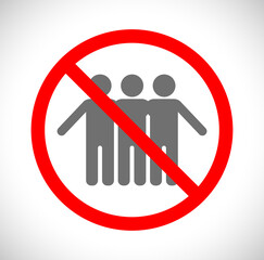 people teamwork forbidden sign