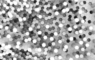 Duo tone hexagon 3D background texture. 3d rendering illustration. Futuristic abstract background.