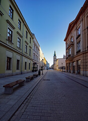 Fototapeta premium Cracow, Old Town district, old tenements in Grodzka street