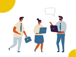 Tiny business people flat  vector illustration