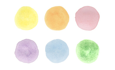 水彩の背景／丸／ブラシ／素材