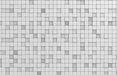 Abstract geometric shape of white cubes 3d render. Futuristic fashioned glossy background.