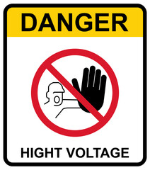 High voltage icon, danger vector symbol isolated on white background, web button