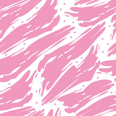 Vector seamless bright pattern with pink brush strokes. Pink brush strokes on a white background. Design for wallpaper, paper, packaging, websites, shops, prints and the web.