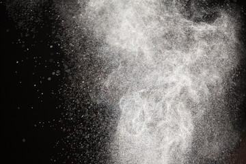 Water cloud against black background