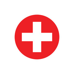 red cross icon. red cross symbol. Vector illustration