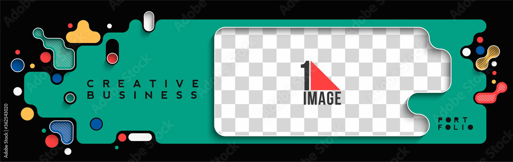 Wall mural modern abstract ad, web banner & header layout template.